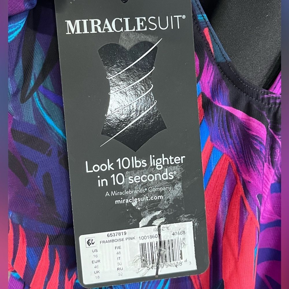 NWT MIRACLESUIT | Revele One Piece Swimsuit in Framboise Pink 16 - Picture 9 of 9